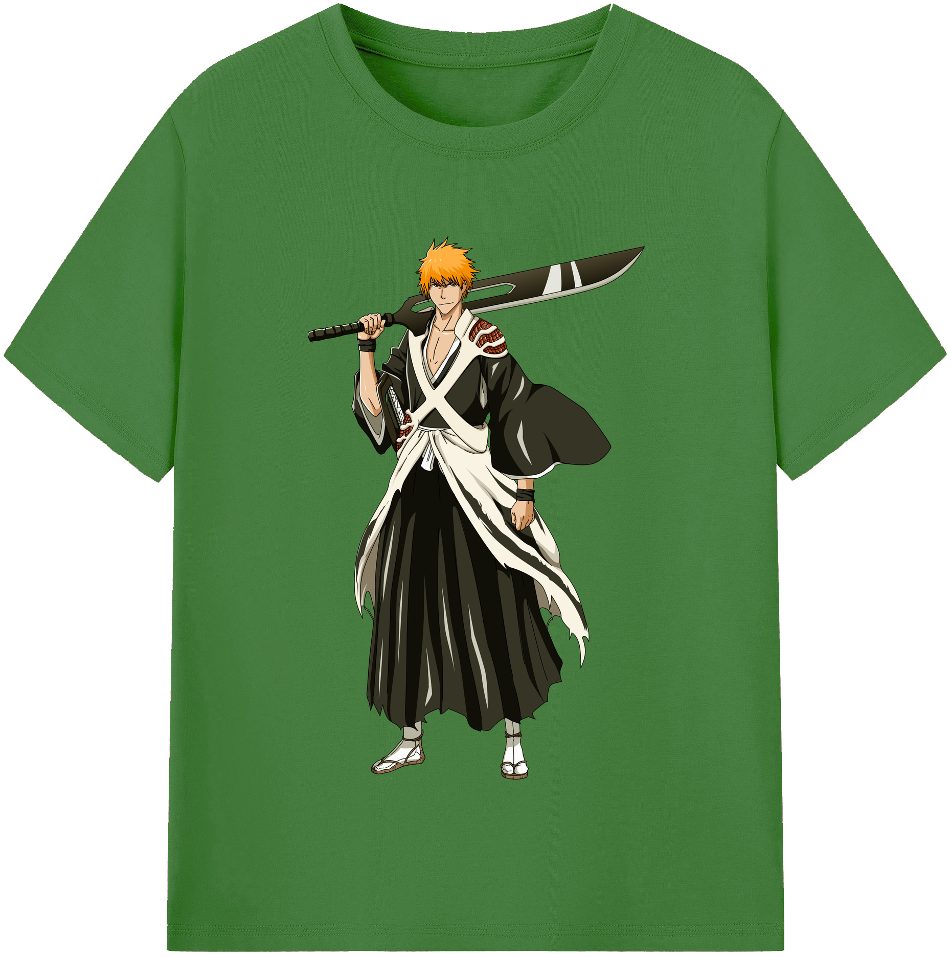 （画像用） ブリーチ 黒崎一護（くろさき いちご）BLEACH Kurosaki Ichigo レディースカジュアルプリントTシャツ（綿100％）